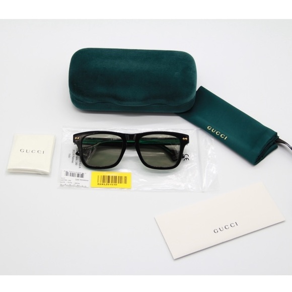 NEW GUCCI GG0735S 004 GREEN BLACK SUNGLASSES GUCCI GG 0735S - Picture 11 of 12